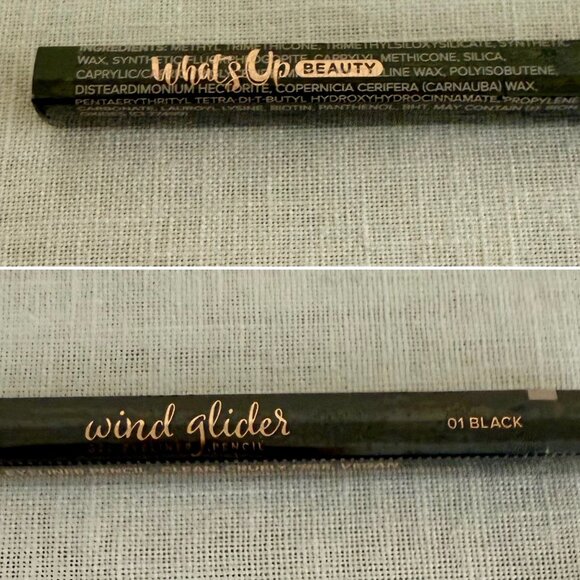 Whats Up Beauty Wind Glider Gel Eyeliner 01 Black Vegan Clean Retractable Pencil - Picture 4 of 9